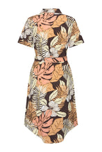 Afbeelding in Gallery-weergave laden, Belle - Mi Piace - Travelstof Jurk - Botanical Print Espresso - 202079