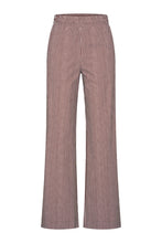 Afbeelding in Gallery-weergave laden, Diede - Mi Piace - Travelstof Broek - Small Stripe Print Mahogany - 202884