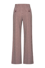 Afbeelding in Gallery-weergave laden, Diede - Mi Piace - Travelstof Broek - Small Stripe Print Mahogany - 202884