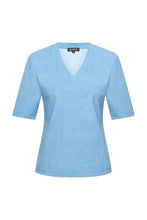 Afbeelding in Gallery-weergave laden, Evi - Mi Piace - Travelstof Shirt - Denim Print - 202271