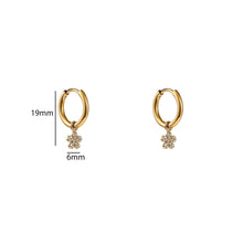 Afbeelding in Gallery-weergave laden, Sparkly Flower Hoop 14K Oorbellen E61557-2