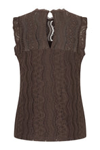 Afbeelding in Gallery-weergave laden, Gilly - Mi Piace - Travelstof Top Kant - Brown - 202486