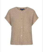 Afbeelding in Gallery-weergave laden, Sleeveless Knit Boucle - Red Button - Gilet - Latte - SRB5074