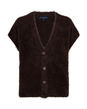 Afbeelding in Gallery-weergave laden, Sleeveless Fuzzy - Red Button - Gilet - Espresso - SRB5116