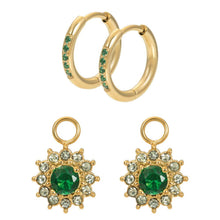 Afbeelding in Gallery-weergave laden, Lucia Hoops - iXXXi - Cadeau Set - Goudkleurig/Emerald