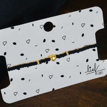 Afbeelding in Gallery-weergave laden, Armbandje Beads Black Mat Heart goud Lieflabel AAAndacht