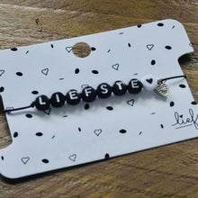 Afbeelding in Gallery-weergave laden, Armbandje Liefste Zwart wit Lieflabel AAAndacht