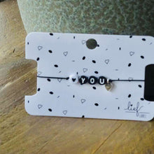 Afbeelding in Gallery-weergave laden, Armbandje Love you Zwart wit Lieflabel AAAndacht