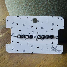 Afbeelding in Gallery-weergave laden, Armbandje Mooi mens Zwart wit Lieflabel AAAndacht