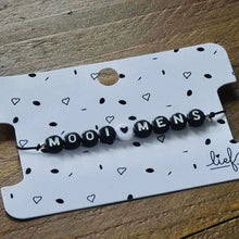 Afbeelding in Gallery-weergave laden, Armbandje Mooi mens Zwart wit Lieflabel AAAndacht