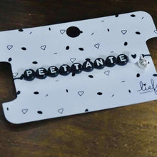Afbeelding in Gallery-weergave laden, Armbandje Peettante Zwart wit met bedeltje Lieflabel AAAndacht