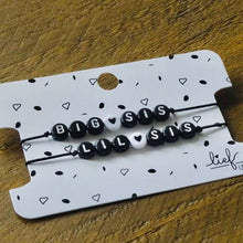 Afbeelding in Gallery-weergave laden, Armbandjes Big & Lil Sis Zwart wit 2 stuks Lieflabel AAAndacht