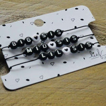 Afbeelding in Gallery-weergave laden, Armbandjes Big, Mid & Lil Sis Zwart wit 3 stuks Lieflabel AAAndacht