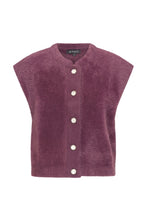 Afbeelding in Gallery-weergave laden, Hairy Gilet - Mi Piace - Mouwloos Vest - Plum Perfect - 202920