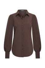 Afbeelding in Gallery-weergave laden, Jade - Mi Piace - Travelstof Blouse - Espresso - 202037