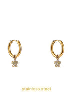 Afbeelding in Gallery-weergave laden, Sparkly Flower Hoop 14K Oorbellen E61557-2