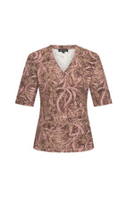 Afbeelding in Gallery-weergave laden, Evi - Mi Piace - Travelstof Shirt - Twilight Twigs Print Espresso - 202271