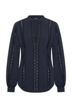 Afbeelding in Gallery-weergave laden, Ellen - Mi Piace - Travelstof Blouse - Dark Blue - 202776