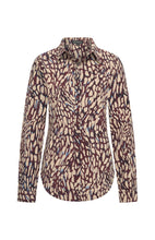 Afbeelding in Gallery-weergave laden, Betty - Mi Piace - Travelstof Blouse Abstracte Print - Burgundy / Latte - 60840
