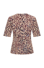 Afbeelding in Gallery-weergave laden, Evi - Mi Piace - Travelstof Shirt Abstracte Print - Burguny / Latte - 202271
