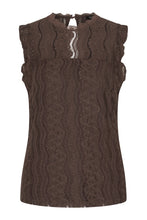 Afbeelding in Gallery-weergave laden, Gilly - Mi Piace - Travelstof Top Kant - Brown - 202486
