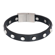 Afbeelding in Gallery-weergave laden, Armband leather Zirconia Zwart Armband iXXXi AAAndacht

