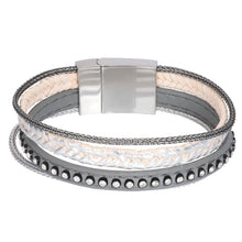 Afbeelding in Gallery-weergave laden, Armband Leather Small Zirconia Steel Zilver Armband iXXXi AAAndacht

