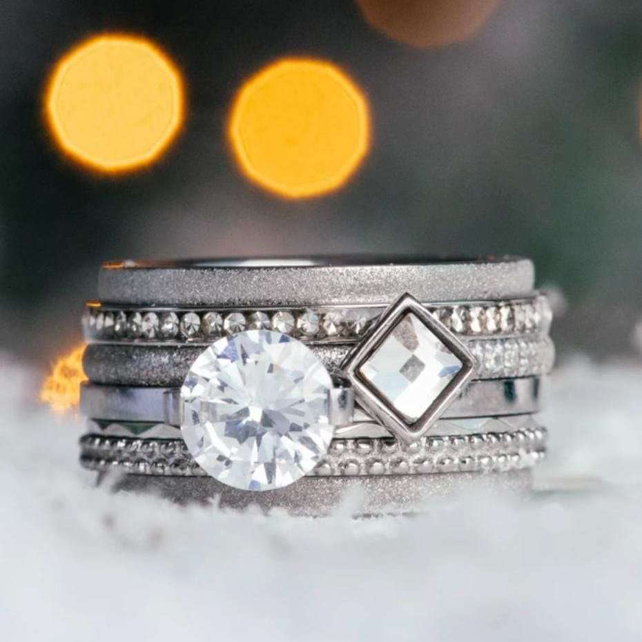 Caviar Stone iXXXi Complete Ring 12 mm Zilverkleurig Limited Edition