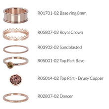 Afbeelding in Gallery-weergave laden, Complete ring 8mm Drusy Copper Roségoud Complete ring iXXXi AAAndacht