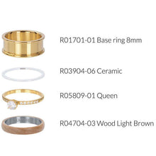 Afbeelding in Gallery-weergave laden, Complete ring Queen 8mm goud Complete ring iXXXi AAAndacht
