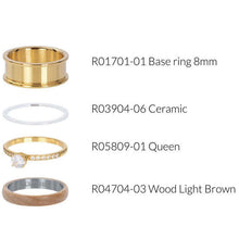 Afbeelding in Gallery-weergave laden, Complete ring Queen 8mm goud Complete ring iXXXi AAAndacht