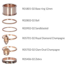 Afbeelding in Gallery-weergave laden, Complete ring Royal Zebra 12mm roségoud Complete ring iXXXi AAAndacht
