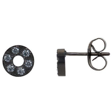 Afbeelding in Gallery-weergave laden, Ear studs Circle stone 6mm Oorbellen iXXXi Black AAAndacht
